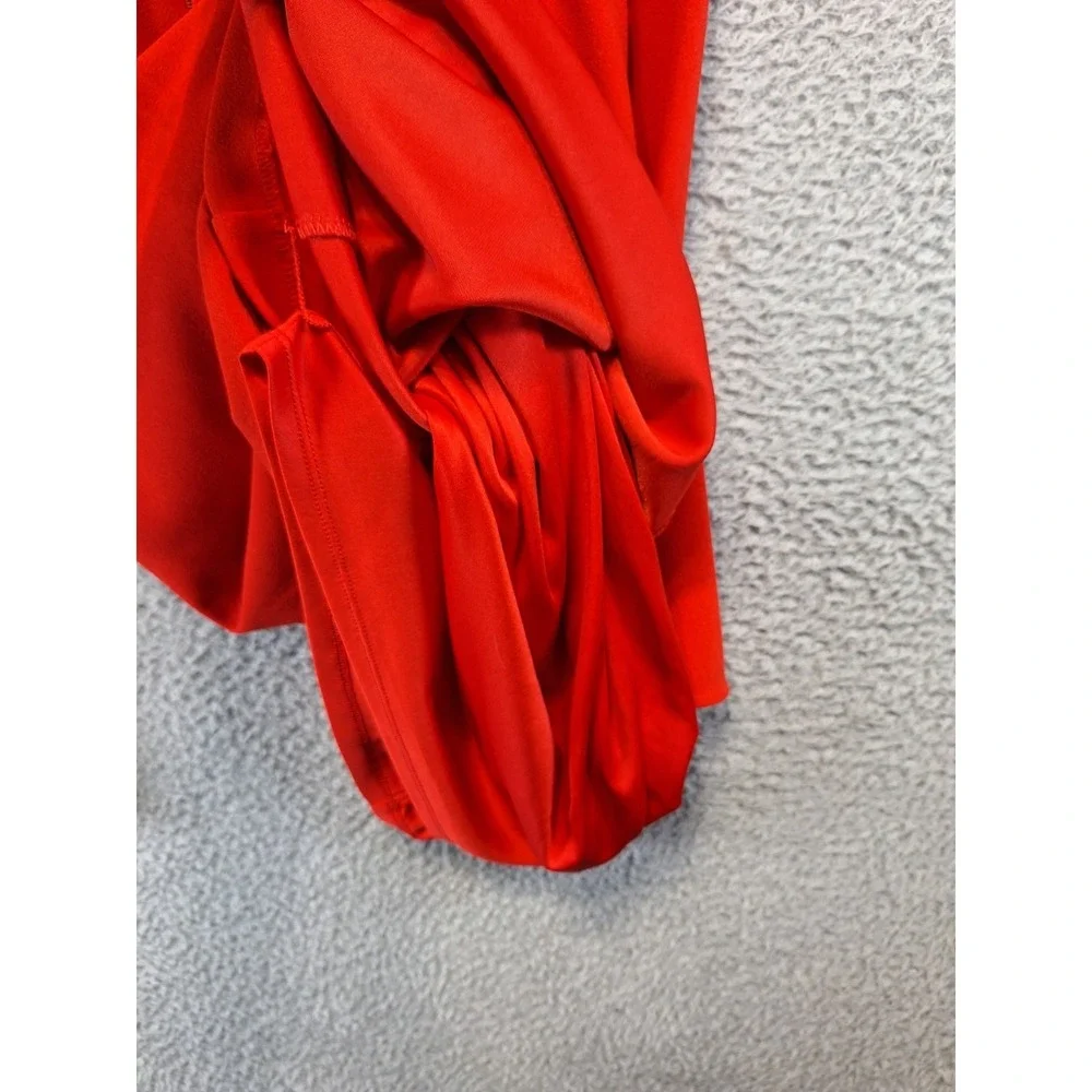 Express Mini Dress Women Small Red Stretch Bell Sleeve Keyhole Neckline Back Zip